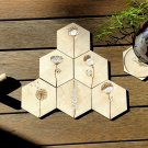 Set of 6 Flowers Wood Coasters - Flower Coaster - Nature Cup Holder