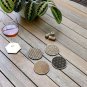 Set of 4 Geometric Wood Coasters - Cup Holder