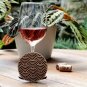 Set of 4 Geometric Wood Coasters - Cup Holder