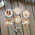 Set of 6 The Falcon and The Winter Soldier Wood Coasters - Cup Holder