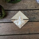 Set of 6 Travels and Mountains Wood Coasters - Cup Holder - Triangle