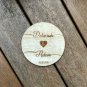 Set of 6 Custom Wedding Wood Coasters - Cup Holder