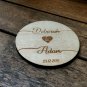 Set of 6 Custom Wedding Wood Coasters - Cup Holder