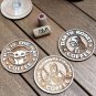 Set of 3 Star Wars Coffee Wood Coasters - Cup Holder