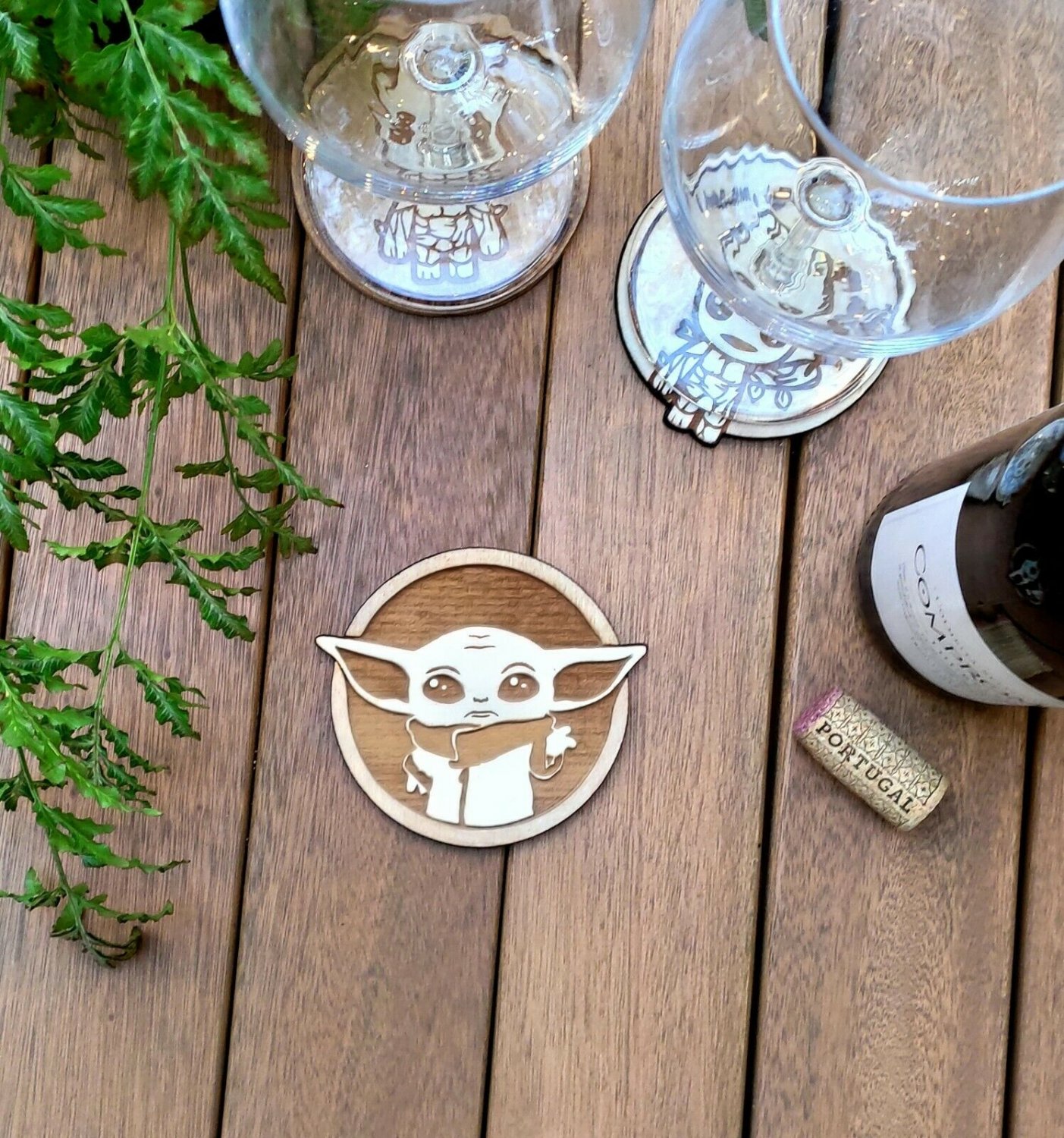Baby Yoda - Star Wars - Wood Coaster - Cup Holder - Housewarming Gift