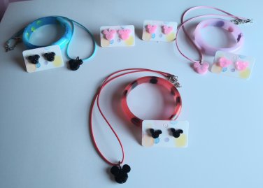 Resin Mickey Mouse jewelry set