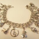 SOLD Vintage Sterling Christmas Holiday 15 Charm Bracelet