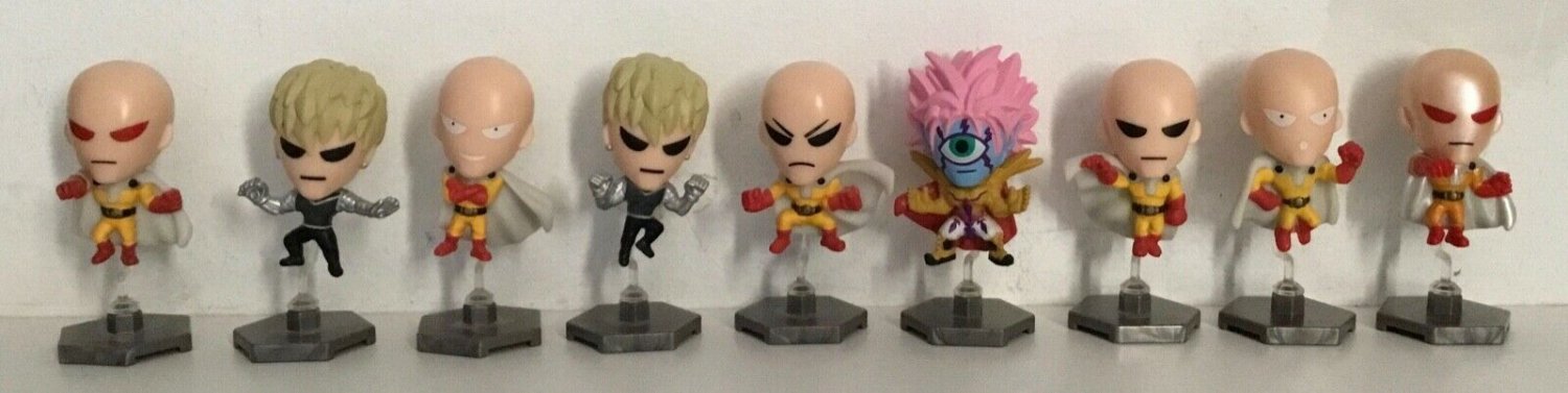 Zag Original Minis One Punch Man 8 and 9 Figure Set Saitama Genos Lord Boros