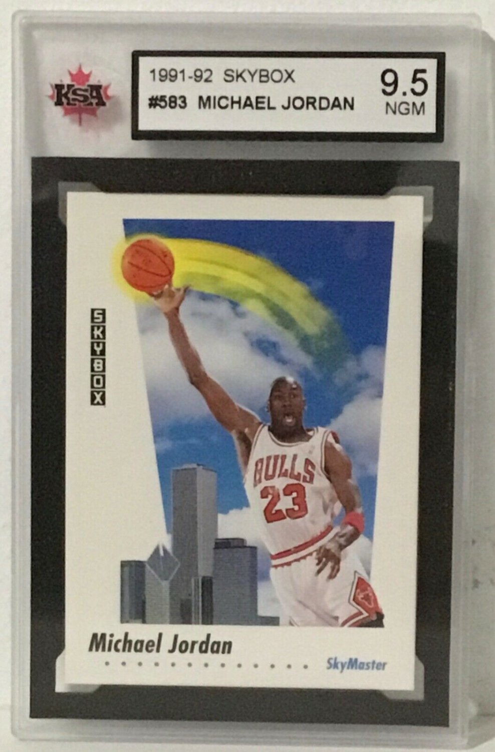 1991 Skybox Basketball 583 Michael Jordan Skymaster KSA 9.5 NGM