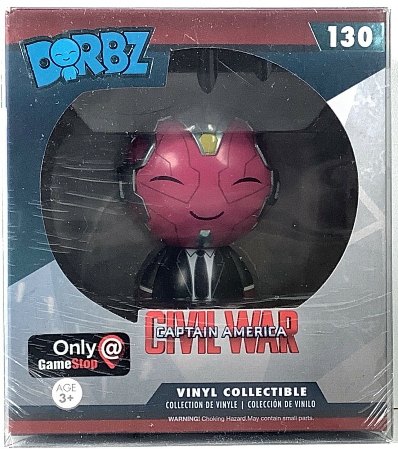 Vaulted Funko Dorbz 130 Vision Captain America Civil War Game Stop w/Protector