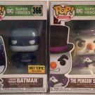 Funko Pop! Heroes 366 Silent Knight Batman 367 Penguin Snowman Xmas w/Protectors