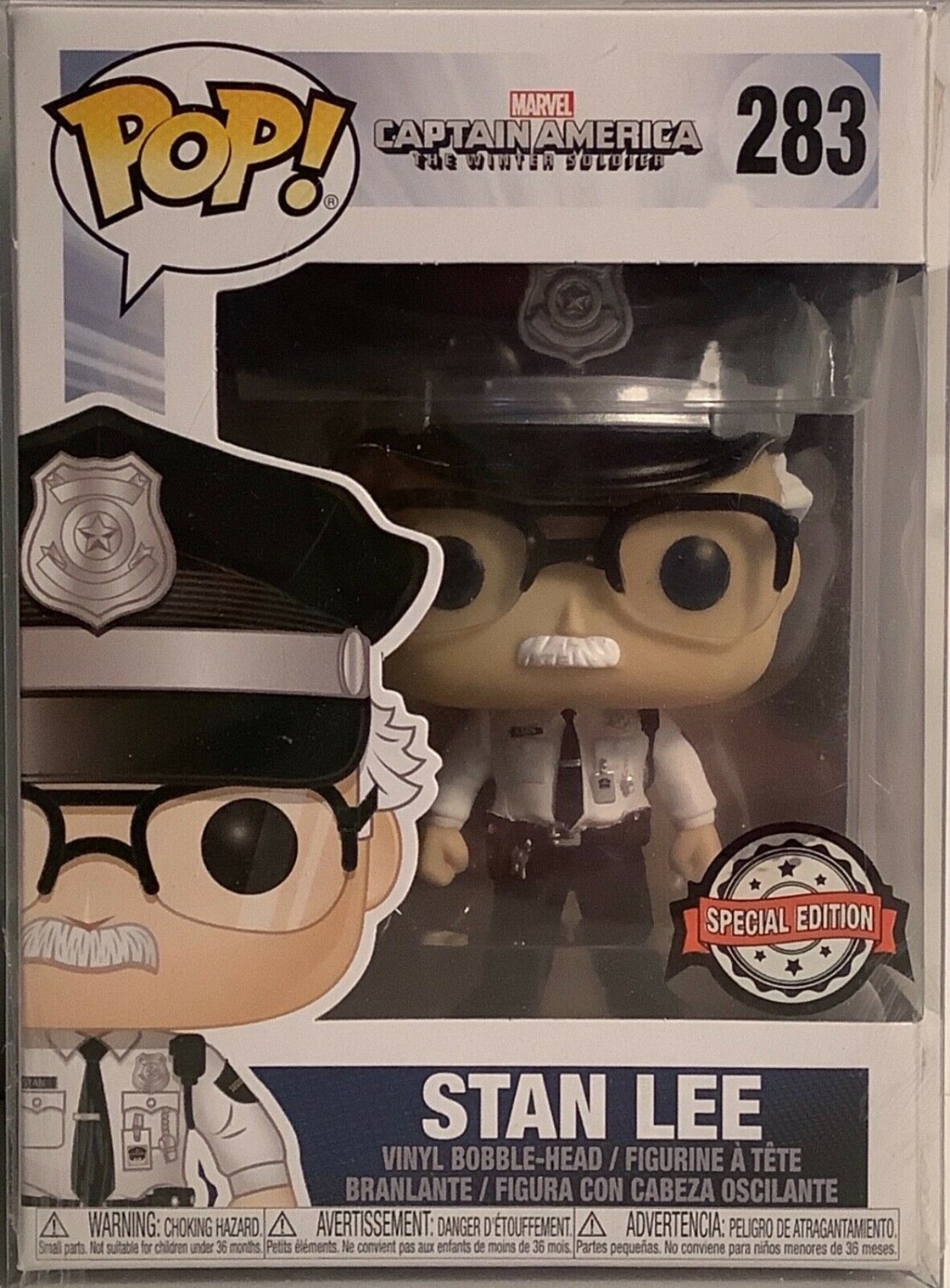 Funko Pop! Marvel 283 Stan Lee Captain America Winter Soldier w/Protector