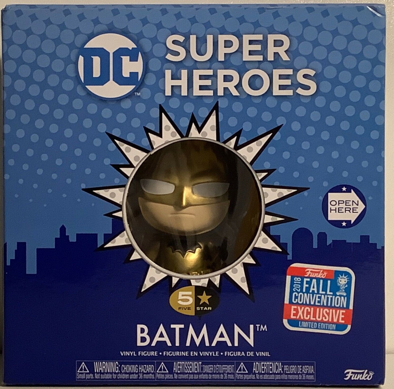 Funko 5-Star Super Heroes Batman Gold Shared NYCC 2018 w/Protector