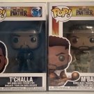 Funko Pop! Marvel Black Panther 351 T’Challa 388 M’Baku w/Protectors