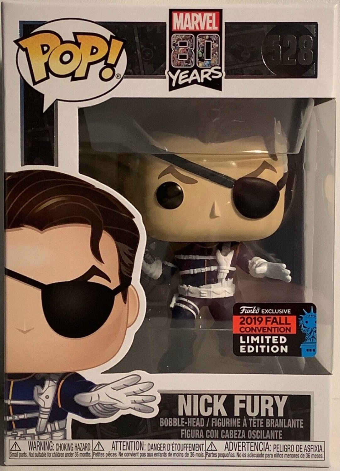 Funko Pop! Marvel 80 Years 528 Nick Fury 2019 NYCC Shared Exclusive w/Protector