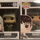 Vaulted Funko Pop! Movies 428 David 429 Daniels Alien 2017 w/Protectors
