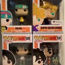 Funko Pop! Dragon Ball Z 4 Figure Lot Bulma Gohan Videl Yamcha Puar w/Protectors