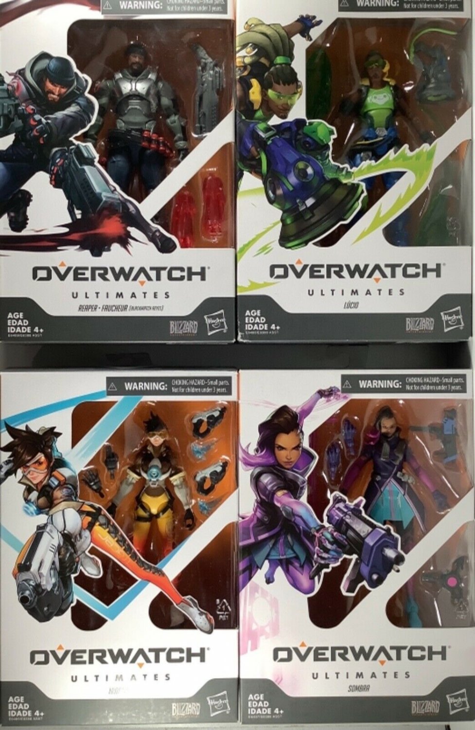 Hasbro Blizzard Overwatch Ultimates 4 Figure Lot Lucio Reaper Sombra Tracer