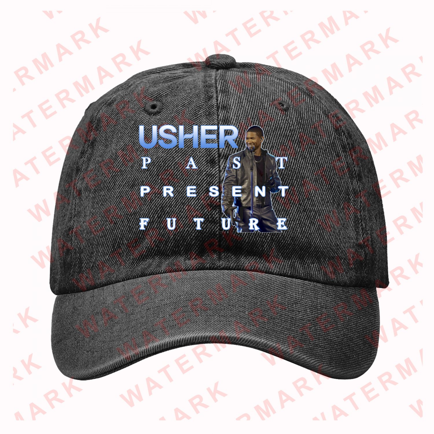 USHER PAST PRESENT FUTURE TOUR 2024 Denim Hat Cap