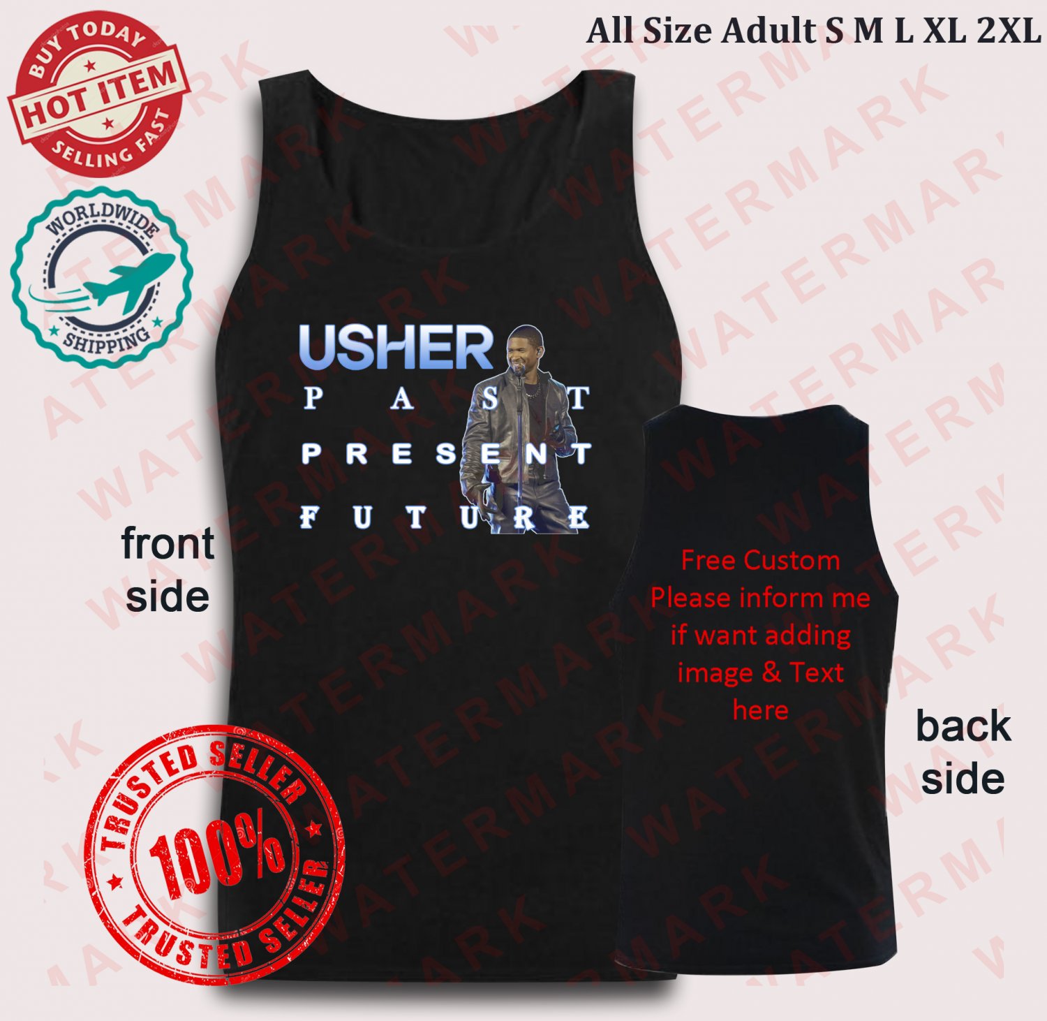 USHER PAST PRESENT FUTURE TOUR 2024 Tank top