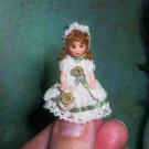 Tiny 11/2" OOAK (Artist) Miniature dollhouse doll in Mini Vanity Display box