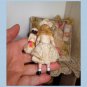 Sweet 3 3/4" Miniature Ooak Dollhouse doll with 1 3/4" dolly in presentation/display box