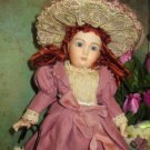 Sweet 8 1/2" Porcelain Ball Jointed ( Glass eyes, swivel head) little Doll w/stand