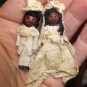 Two So tiny 1 3/4" OOAK ( Artist) Bride & Groom Dollhouse/ doll's dolls