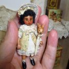 Sweet Little 2 3/4" Artist Dollhouse doll and mini bunny toy