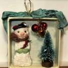 " Winter Greetings" 1 1/2" Artist Snowman Ornament in Christmas/Winter Ornament Box