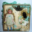 3" Ooak Dollhouse Doll and Swan in Display box