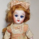 Rare 5½" All-Bisque Antique Mignonette ( Glass Eyes, Swivel Head) Doll & Kitten