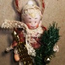 3¼" Bisque (Swivel) head Ooak Christmas Elf Doll/ Tree Ornament