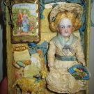 5" All Bisque Antique German ( Strap Boots) Mignonette doll in Display Box