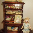 Elegant 6" Wooden Display Lace and Fabric, Sew Shop Cabinet for Dollhouse