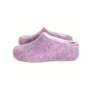 Organic wool felted slippers Lilac White