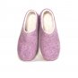 Organic wool felted slippers Lilac White