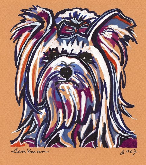 "Yorkshire Terrier" Watercolor Painting Print