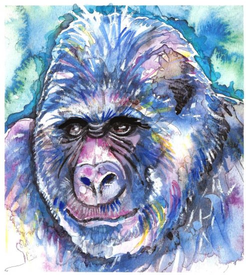 "Gorilla" Watercolor Painting Print