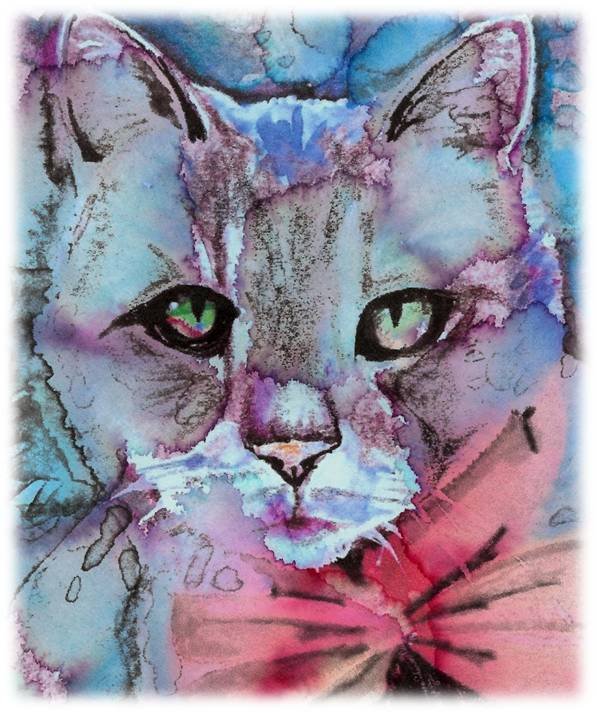 "Tabby Cat" Watercolor Painting Print