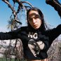 Pattern Print Turtleneck Y2K Cropped Tee Women Long Sleeve Fashion Streetwear Top Women