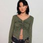 90s Vintage Fairy Ruffles Button T-shirts Y2K Aesthetic Women