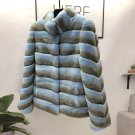Fur Jacket With Real Rabbit Fur Stand Collar Women Fur Jacket With Real Rabbit Fur Stand Collar Women
