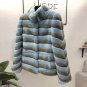 Fur Jacket With Real Rabbit Fur Stand Collar Women