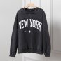 NEW YORK Faded Sweatshirt Women Winter Vintage Cotton Sweatshirts Tops Femme Fashion