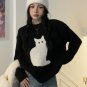 Korean Sweet Sweater Pullover Women Cartoon Cat Pullover Autumn Winter &&