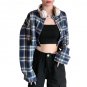 Women's Casual Collar Shirts Fall/Spring Girly Long Sleeve Loose Fit Versatile Cropped Blouse&&