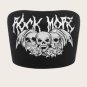 Gothic Punk Skull Letter Graphic Crop Top Women Y2K Vintage
