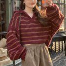 Sweater Striped Knit Pullovers Women's Clothing Spring