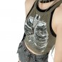 Punk Aesthetic Print Rib Sleeveless Vest Crop Top Designer Clothes Women Summer Emo&&